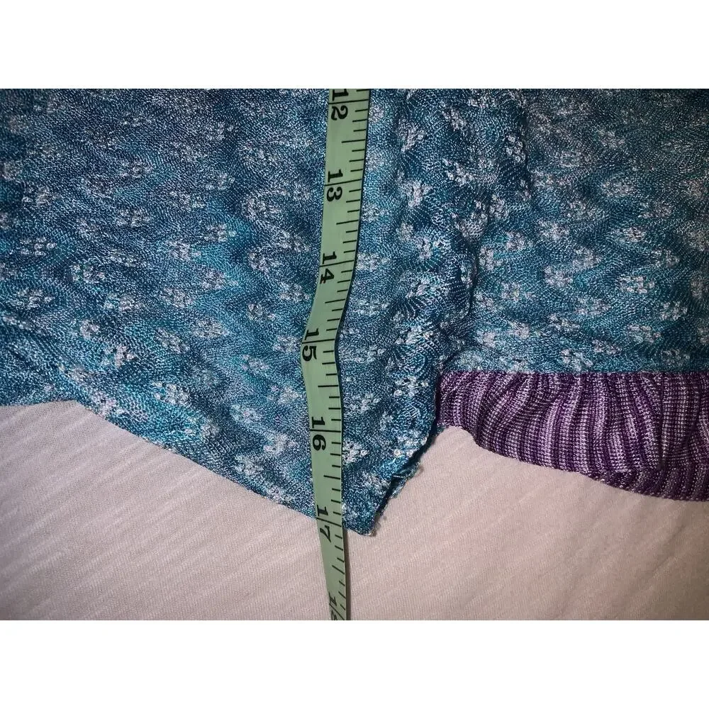 MISSONI MARE BLUE AND PURPLE CROCHET KNIT MIDI DRESS SIZE IT 44 US MEDIUM